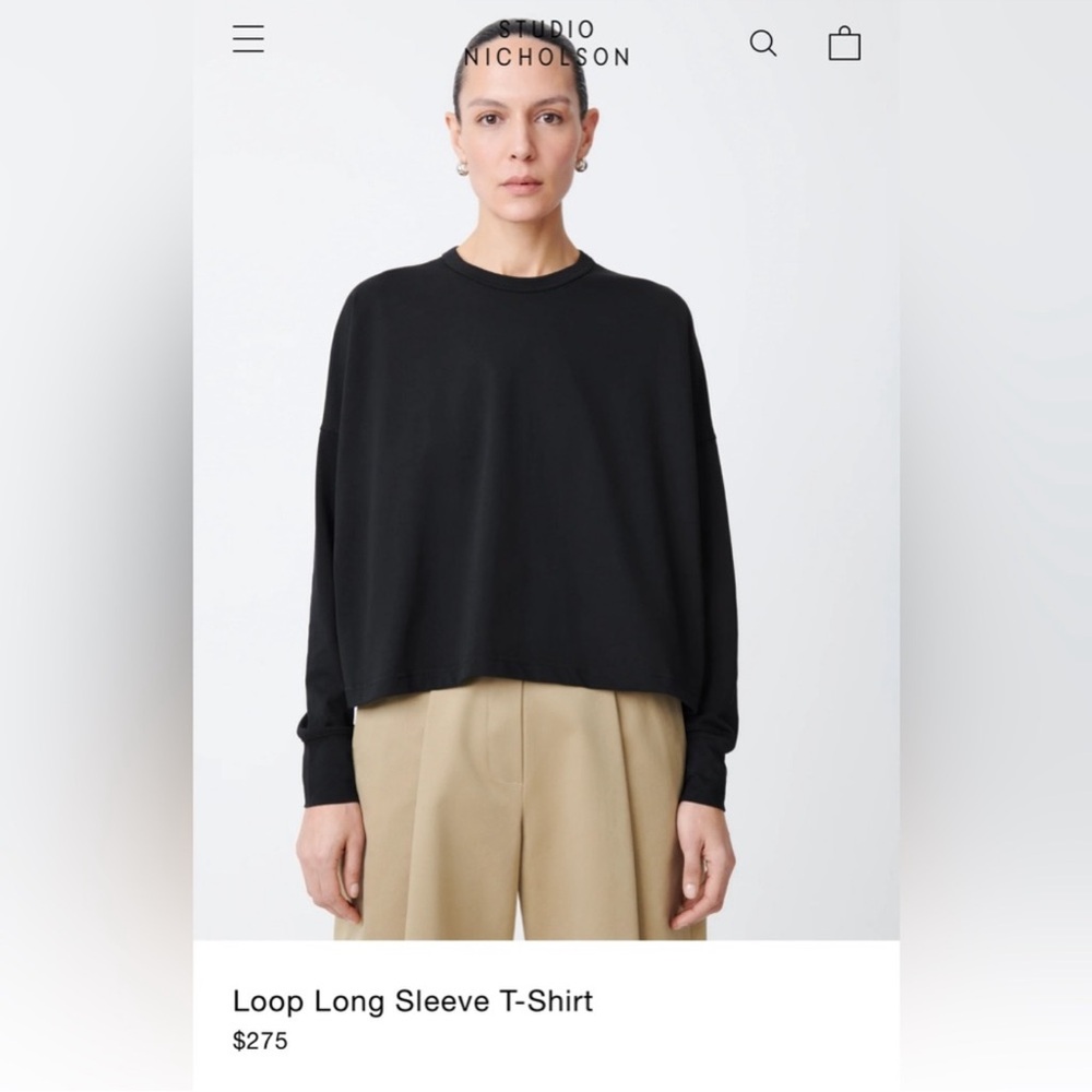 Studio Nicholson Loop Black Long Sleeve T-Shirt